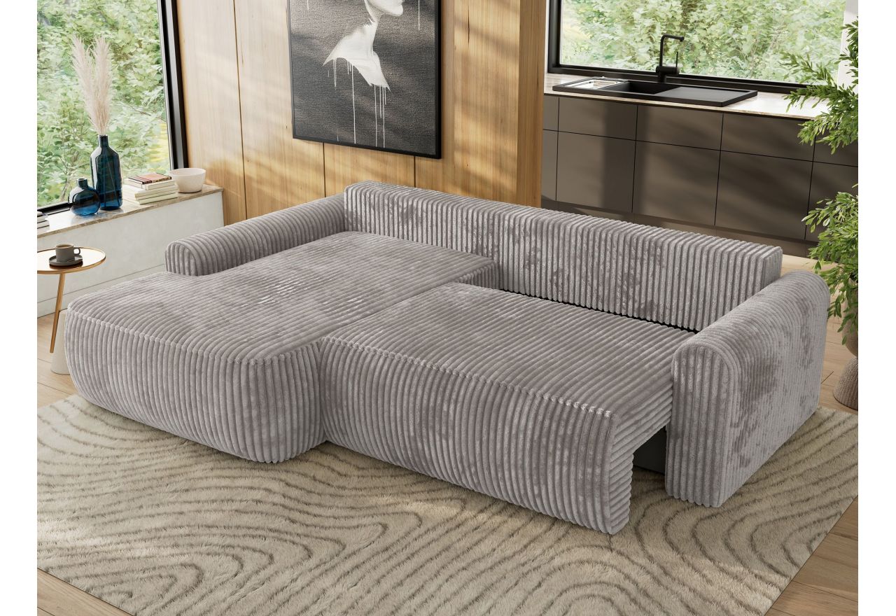 Narożnik CUBO L - strona lewa - jasnoszary, sztruks