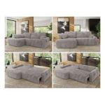 Narożnik CUBO L - strona lewa - jasnoszary, sztruks