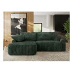 Narożnik CUBO L - strona lewa - ciemnozielony, sztruks