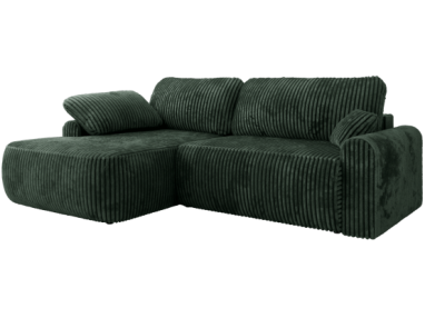 Narożnik CUBO L - strona lewa - ciemnozielony, sztruks