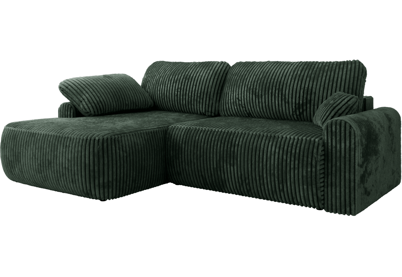 Narożnik CUBO L - strona lewa - ciemnozielony, sztruks