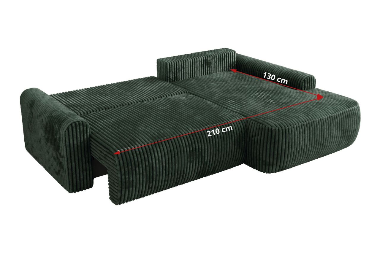 Narożnik CUBO L - strona lewa - ciemnozielony, sztruks