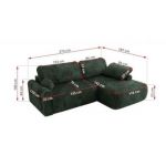 Narożnik CUBO L - strona lewa - ciemnozielony, sztruks