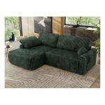 Narożnik CUBO L - strona lewa - ciemnozielony, sztruks