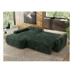 Narożnik CUBO L - strona lewa - ciemnozielony, sztruks