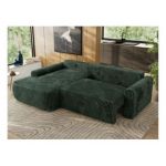 Narożnik CUBO L - strona lewa - ciemnozielony, sztruks