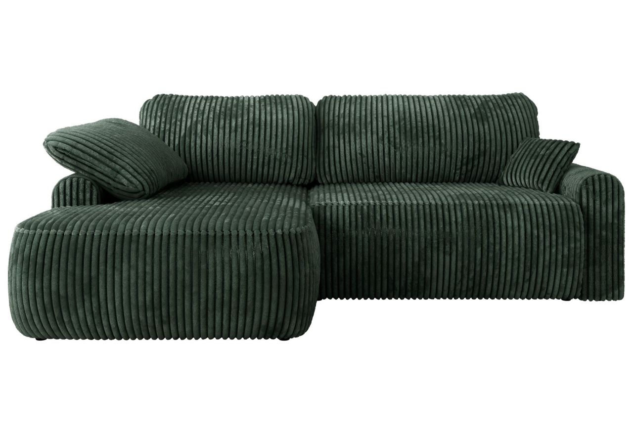 Narożnik CUBO L - strona lewa - ciemnozielony, sztruks