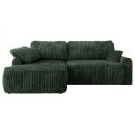 Narożnik CUBO L - strona lewa - ciemnozielony, sztruks