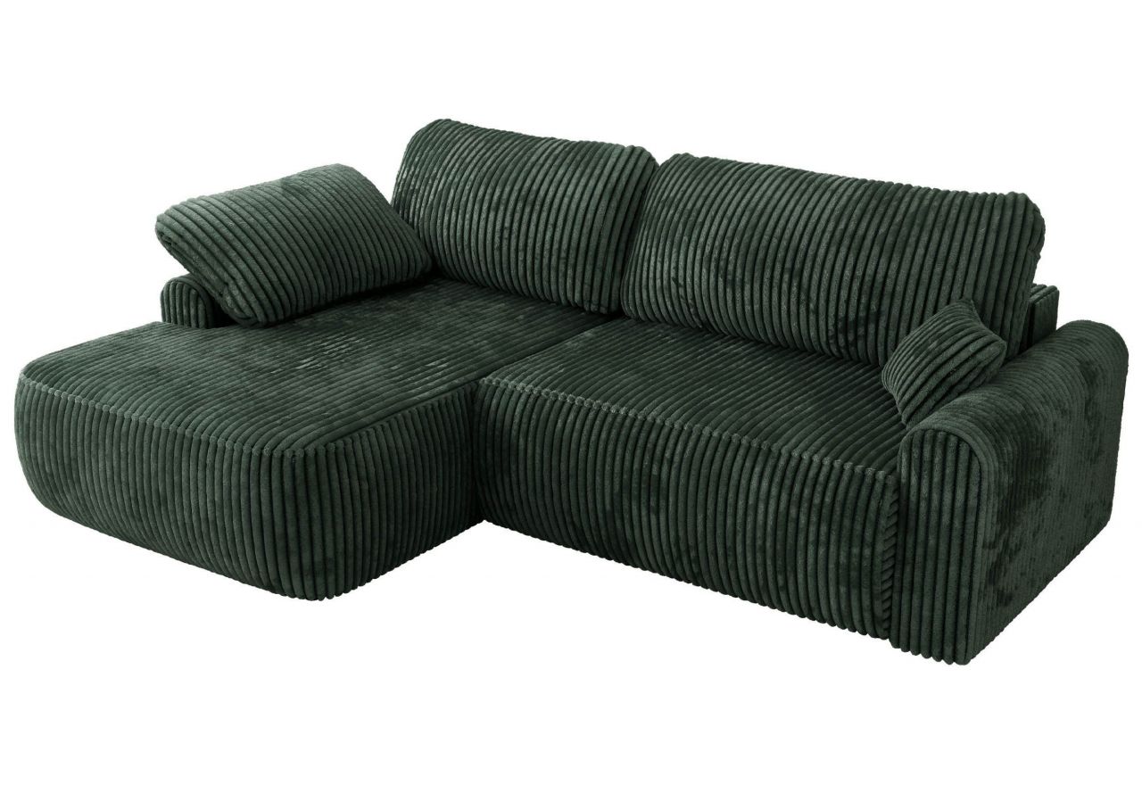 Narożnik CUBO L - strona lewa - ciemnozielony, sztruks