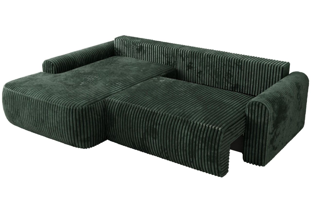 Narożnik CUBO L - strona lewa - ciemnozielony, sztruks