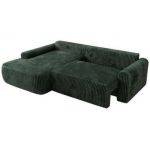 Narożnik CUBO L - strona lewa - ciemnozielony, sztruks