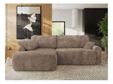 Narożnik CUBO L - strona lewa - brązowy, sztruks