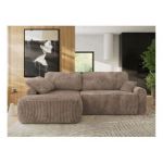 Narożnik CUBO L - strona lewa - brązowy, sztruks