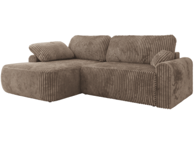 Narożnik CUBO L - strona lewa - brązowy, sztruks