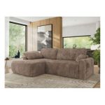 Narożnik CUBO L - strona lewa - brązowy, sztruks