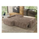 Narożnik CUBO L - strona lewa - brązowy, sztruks