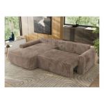 Narożnik CUBO L - strona lewa - brązowy, sztruks