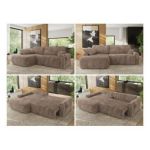 Narożnik CUBO L - strona lewa - brązowy, sztruks