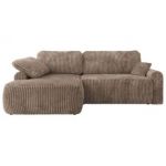 Narożnik CUBO L - strona lewa - brązowy, sztruks