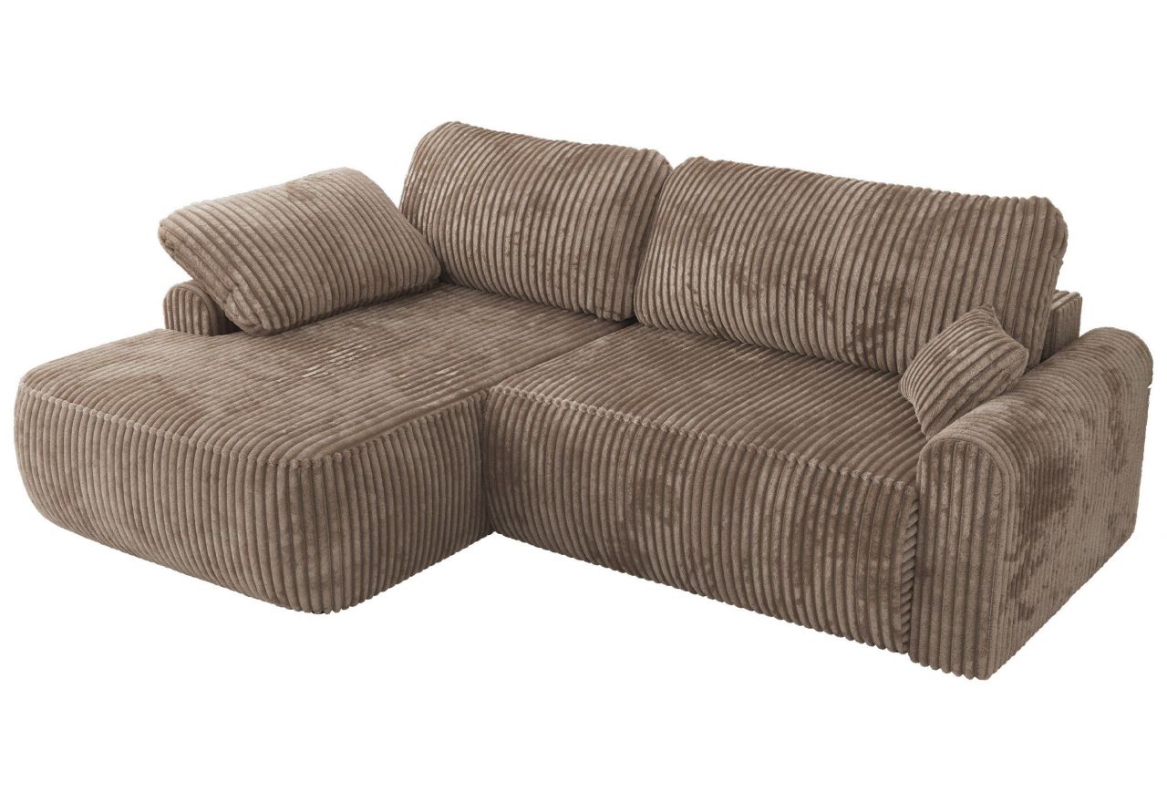 Narożnik CUBO L - strona lewa - brązowy, sztruks