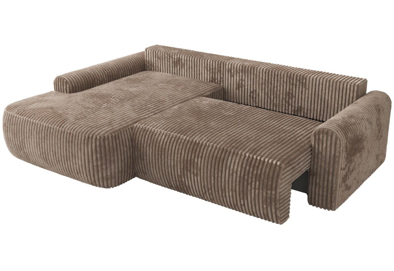 Narożnik CUBO L - strona lewa - brązowy, sztruks