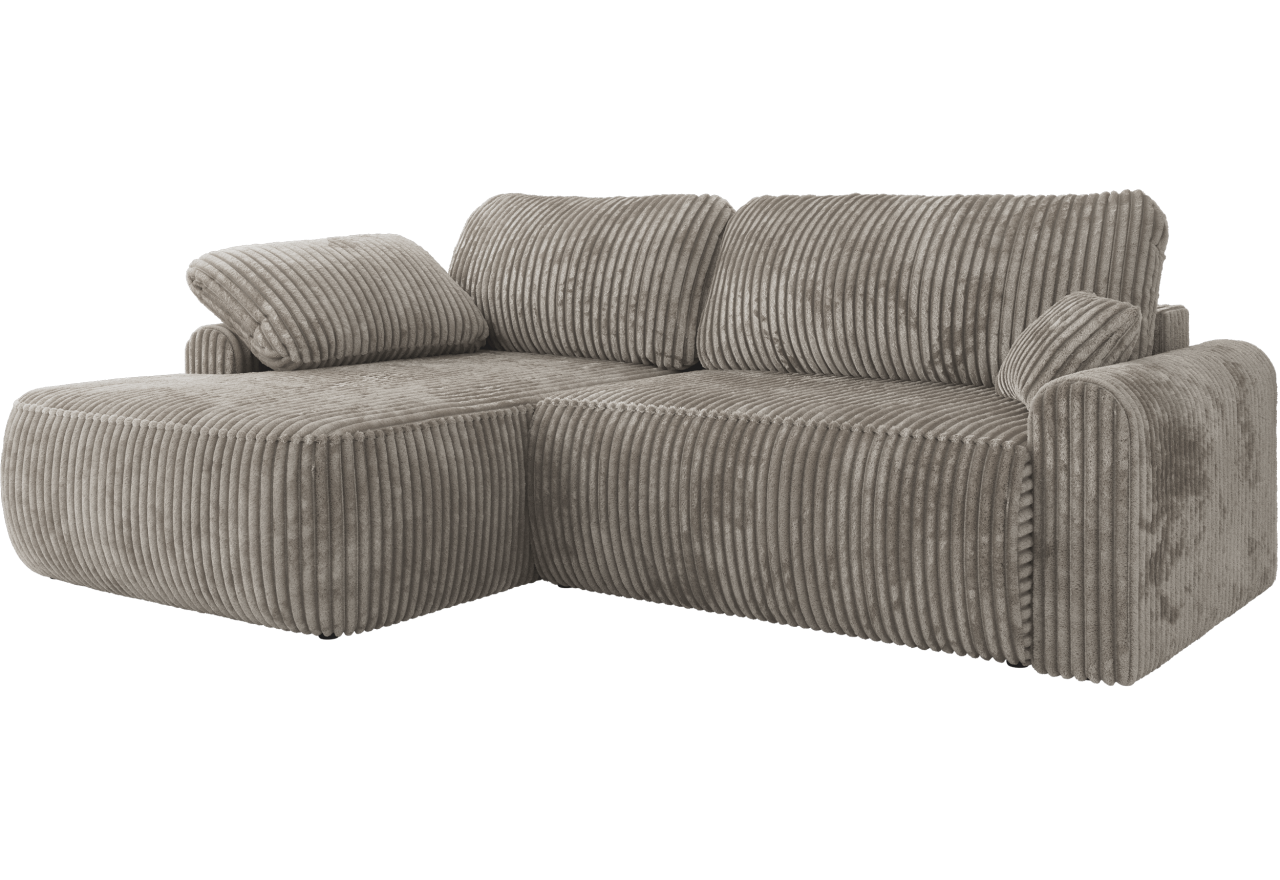 Narożnik CUBO L - strona lewa - jasnobrązowy, sztruks