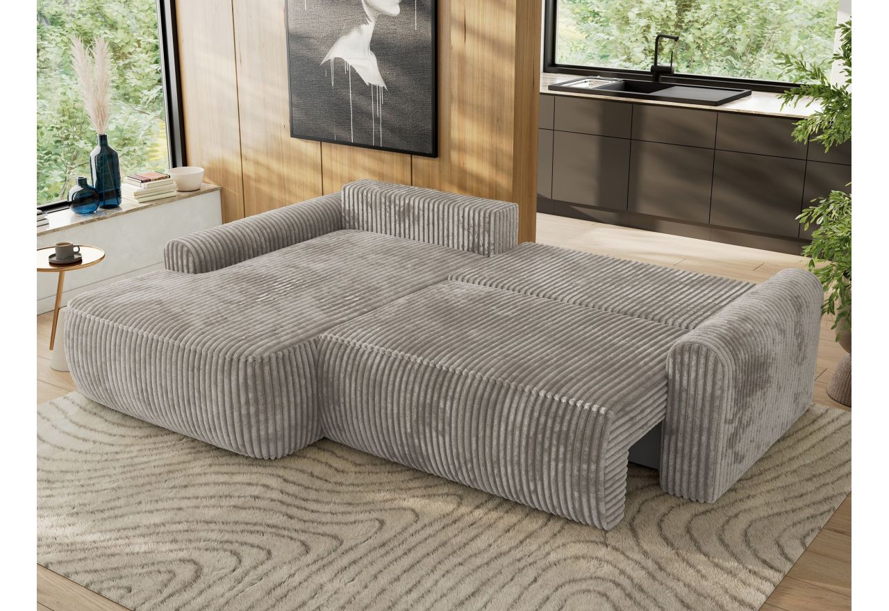 Narożnik CUBO L - strona lewa - jasnobrązowy, sztruks