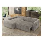 Narożnik CUBO L - strona lewa - jasnobrązowy, sztruks