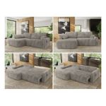 Narożnik CUBO L - strona lewa - jasnobrązowy, sztruks