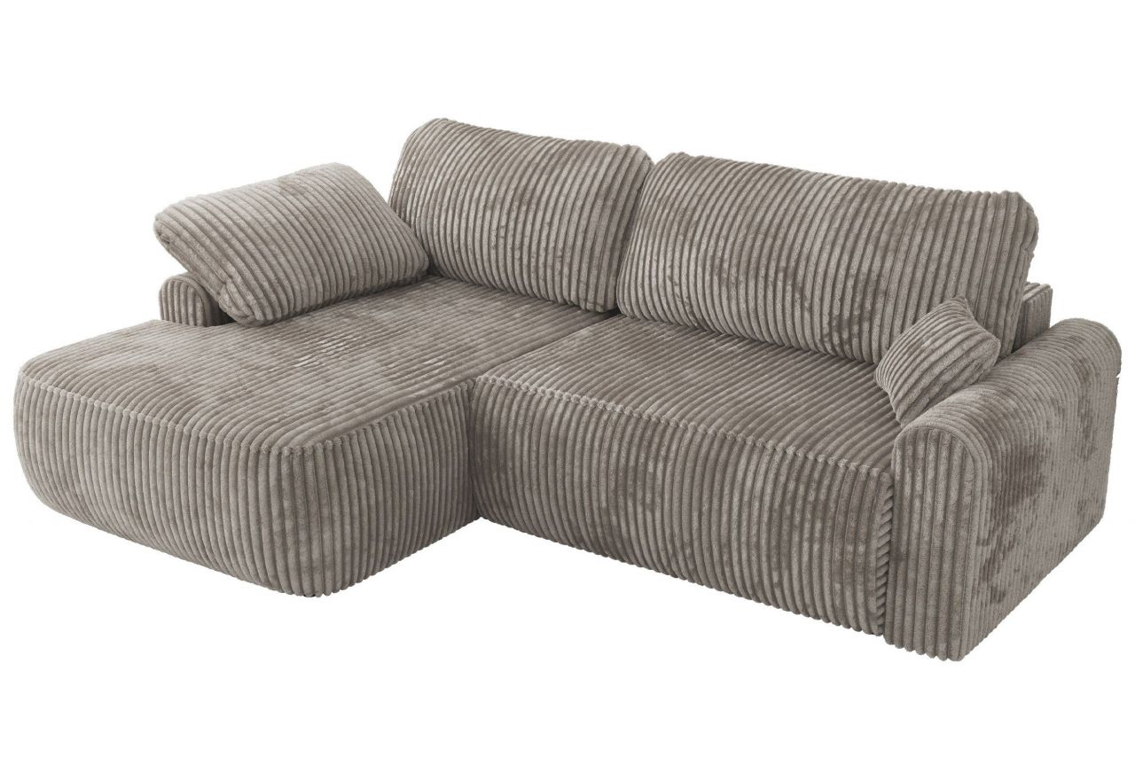 Narożnik CUBO L - strona lewa - jasnobrązowy, sztruks