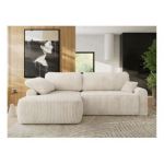 Narożnik CUBO L - strona lewa - beżowy, sztruks