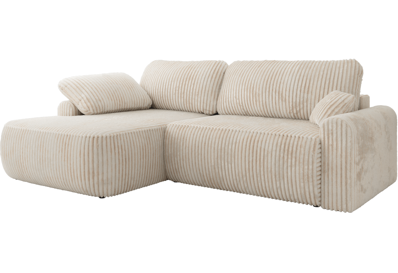 Narożnik CUBO L - strona lewa - beżowy, sztruks