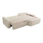 Narożnik CUBO L - strona lewa - beżowy, sztruks