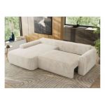 Narożnik CUBO L - strona lewa - beżowy, sztruks