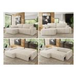 Narożnik CUBO L - strona lewa - beżowy, sztruks