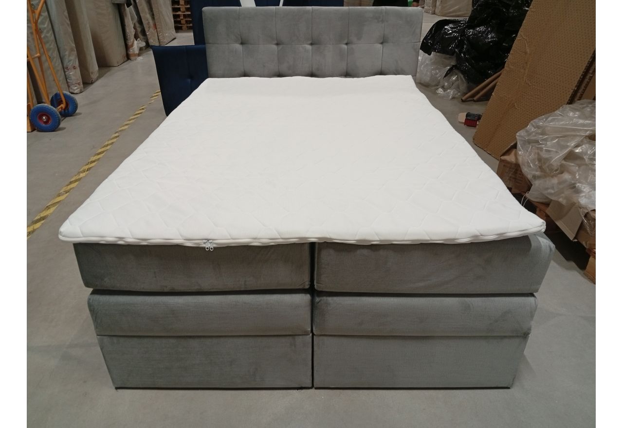 Łóżko kontynentalne LUKA KING 140x200 - Monolith 84 - jasny szary - OUTLETU