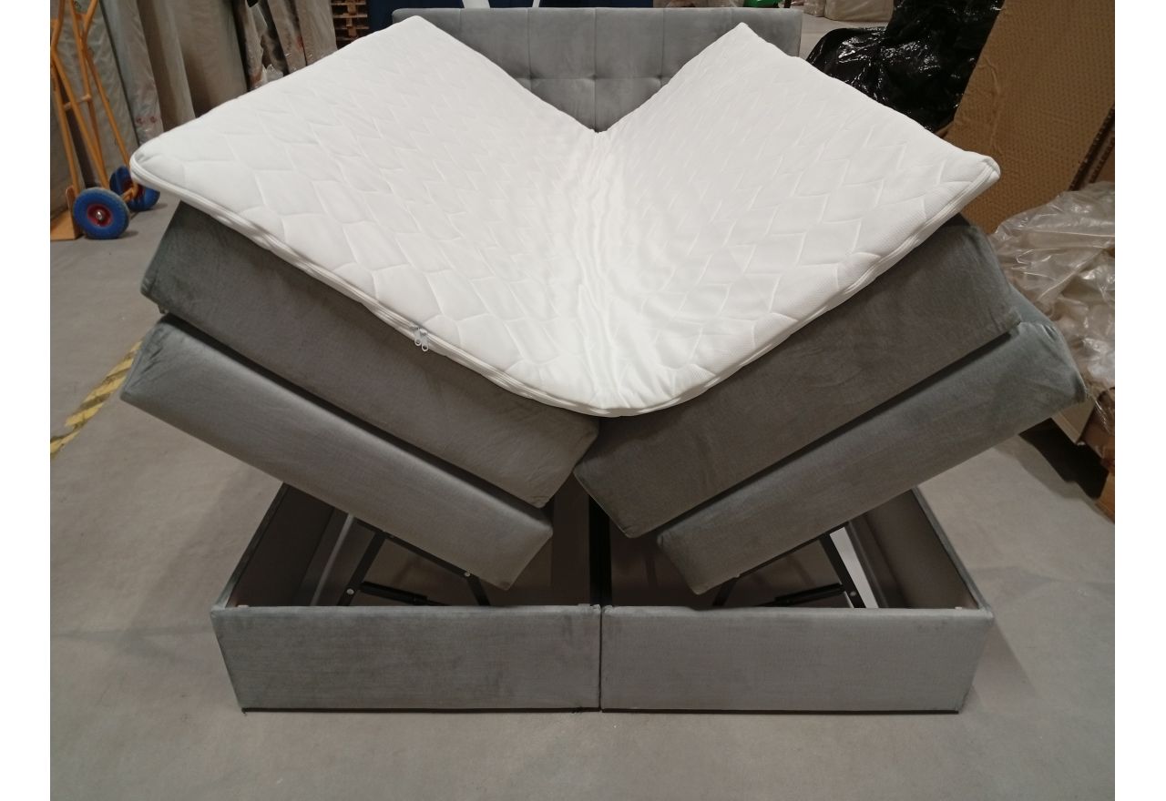 Łóżko kontynentalne LUKA KING 140x200 - Monolith 84 - jasny szary - OUTLETU