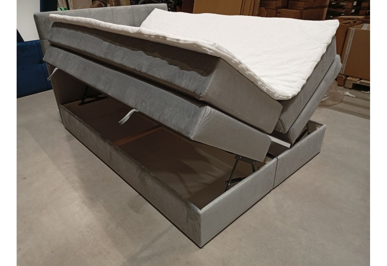 Łóżko kontynentalne LUKA KING 140x200 - Monolith 84 - jasny szary - OUTLETU