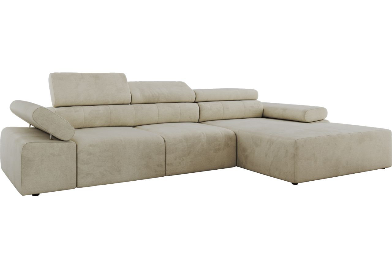 Narożnik z elektrycznym sterowaniem RILASSO L - Monolith 02 - beżowy - OUTLET