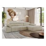 Narożnik z elektrycznym sterowaniem RILASSO L - Monolith 02 - beżowy - OUTLET