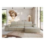 Narożnik z elektrycznym sterowaniem RILASSO L - Monolith 02 - beżowy - OUTLET