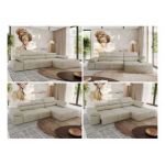 Narożnik z elektrycznym sterowaniem RILASSO L - Monolith 02 - beżowy - OUTLET