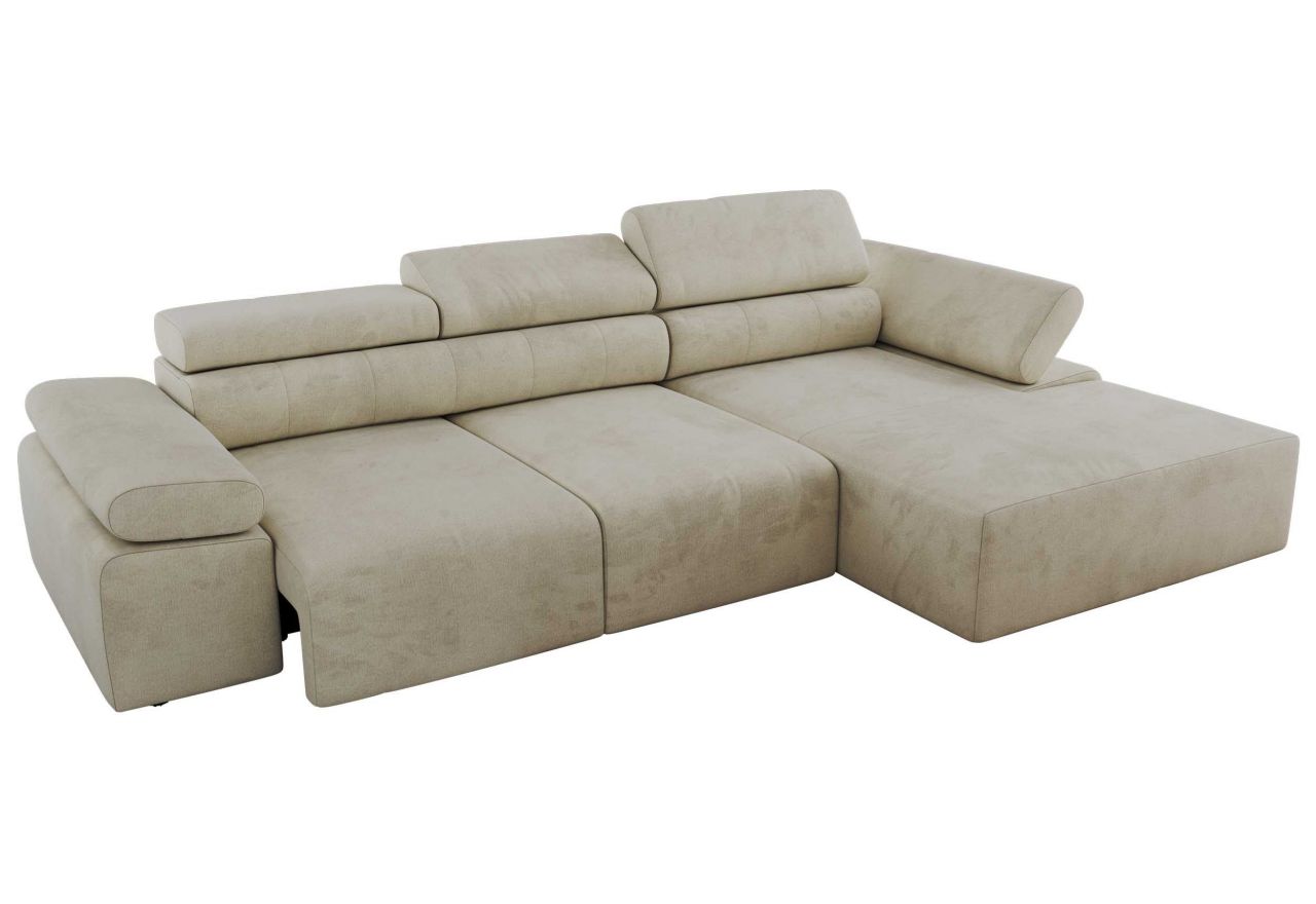 Narożnik z elektrycznym sterowaniem RILASSO L - Monolith 02 - beżowy - OUTLET