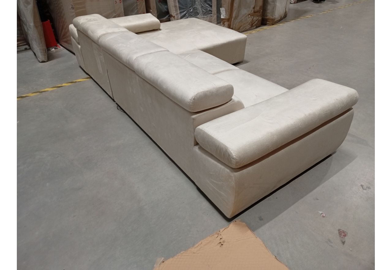 Narożnik z elektrycznym sterowaniem RILASSO L - Monolith 02 - beżowy - OUTLET