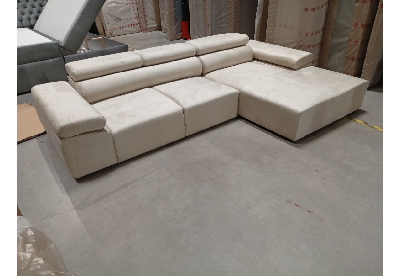 Narożnik z elektrycznym sterowaniem RILASSO L - Monolith 02 - beżowy - OUTLET