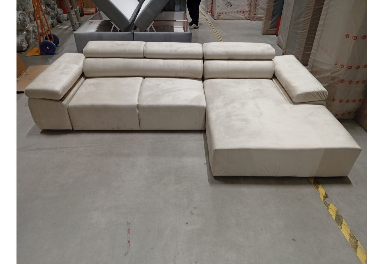 Narożnik z elektrycznym sterowaniem RILASSO L - Monolith 02 - beżowy - OUTLET