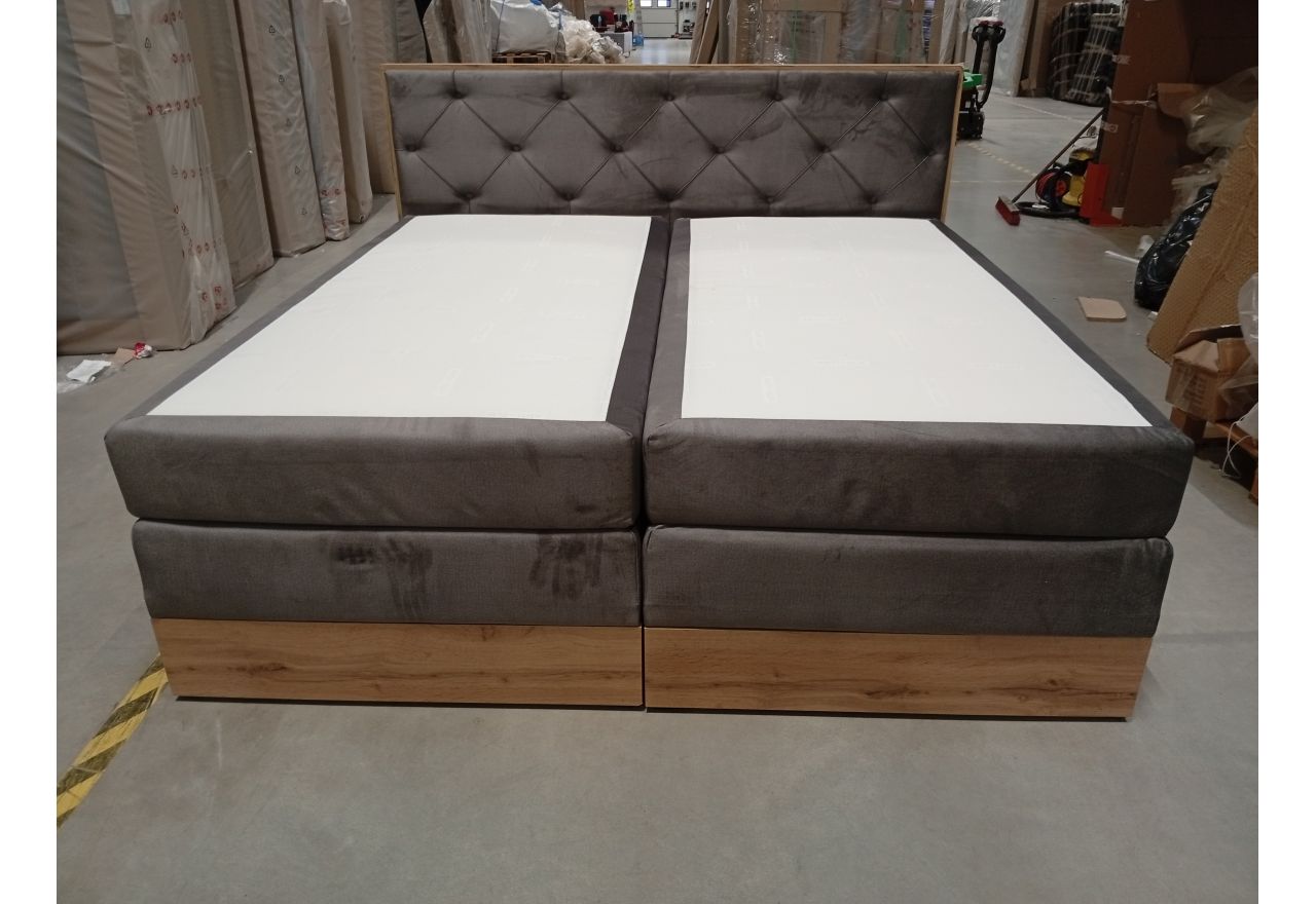 Łóżko kontynentalne VENETO KING 200x200 - Monolith 92 - ciemny szary - OUTLETU