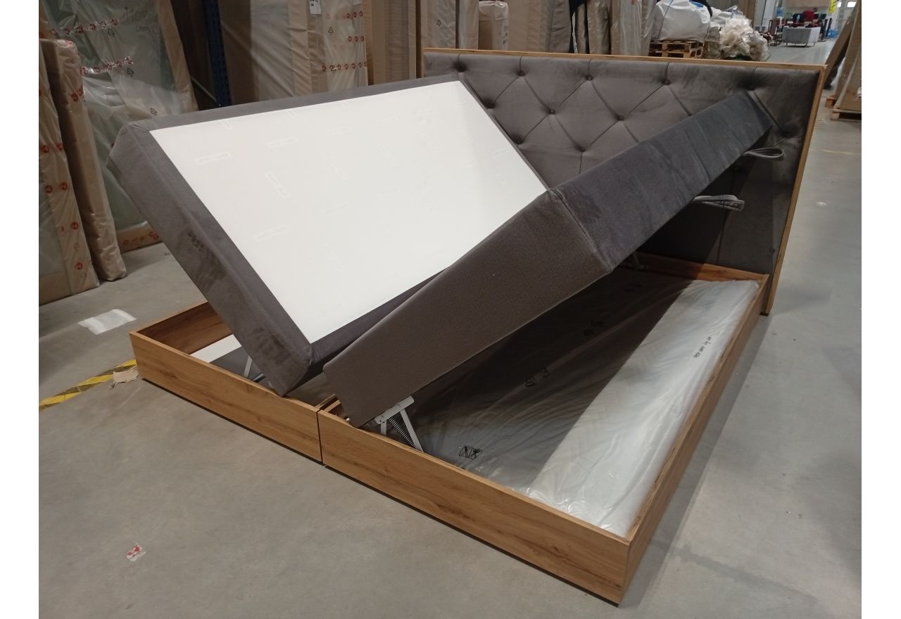 Łóżko kontynentalne VENETO KING 200x200 - Monolith 92 - ciemny szary - OUTLETU