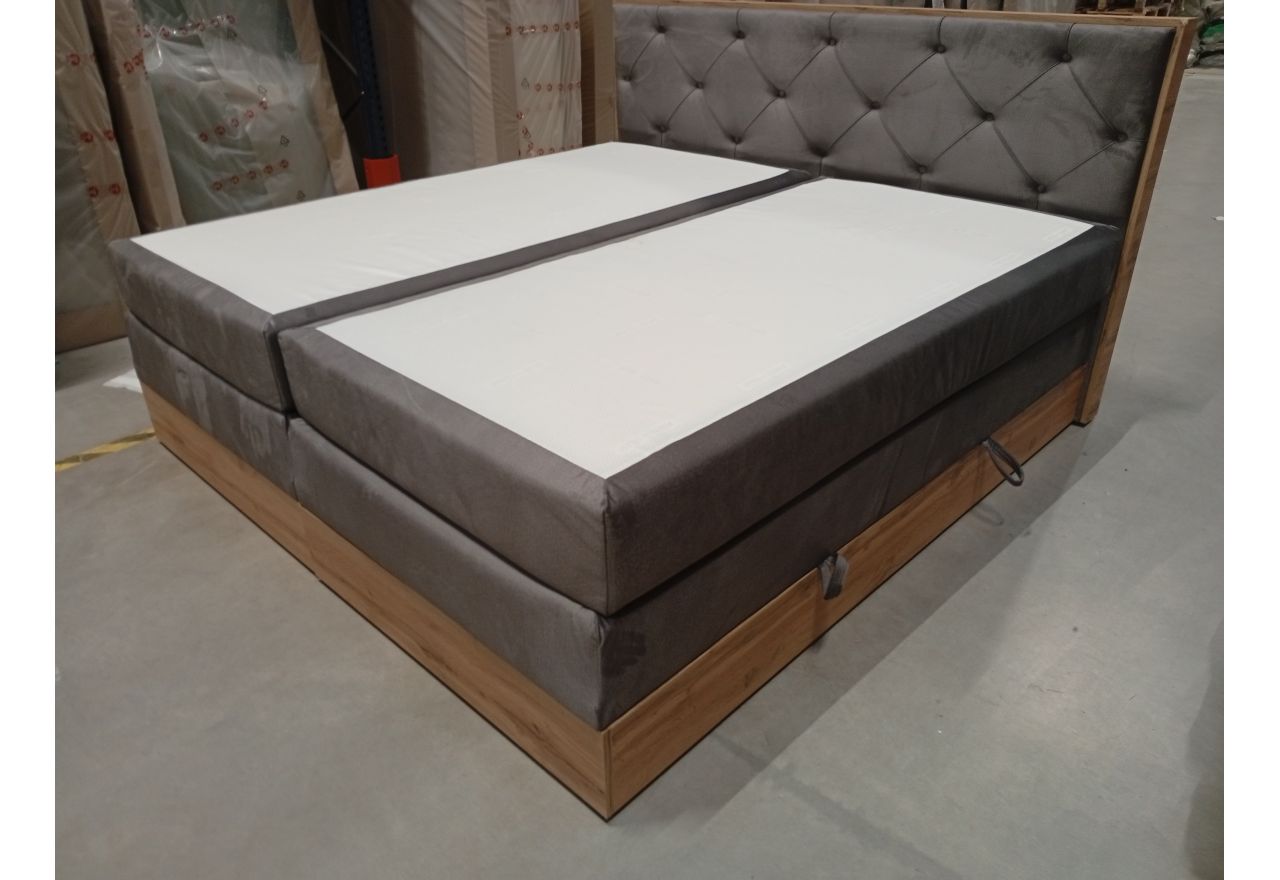 Łóżko kontynentalne VENETO KING 200x200 - Monolith 92 - ciemny szary - OUTLETU