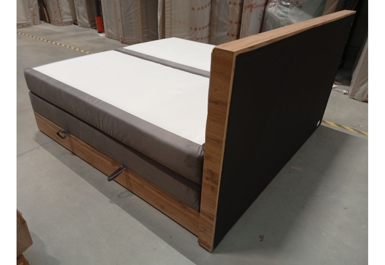 Łóżko kontynentalne VENETO KING 200x200 - Monolith 92 - ciemny szary - OUTLETU